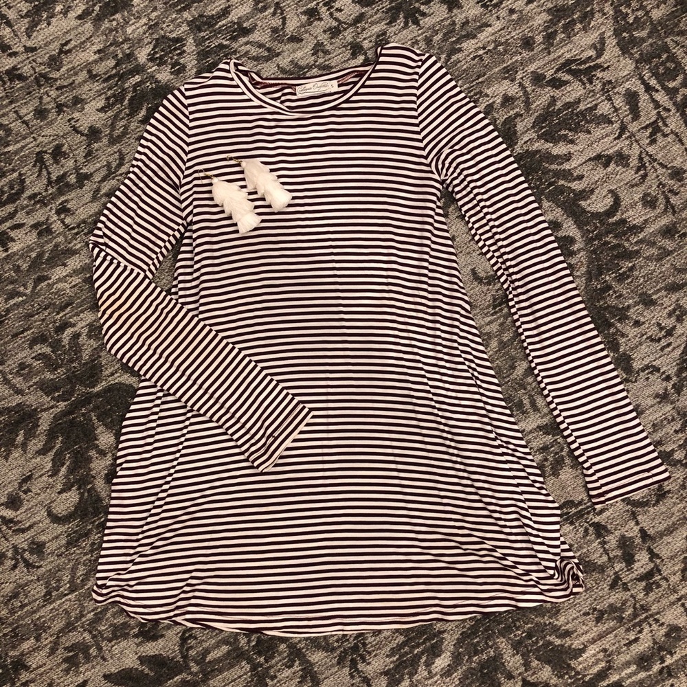 College Game Day  Burgundy White Stripe Dress